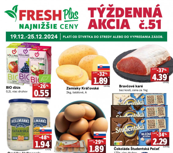 fresh - leták Fresh týždeň od 19.12.2024