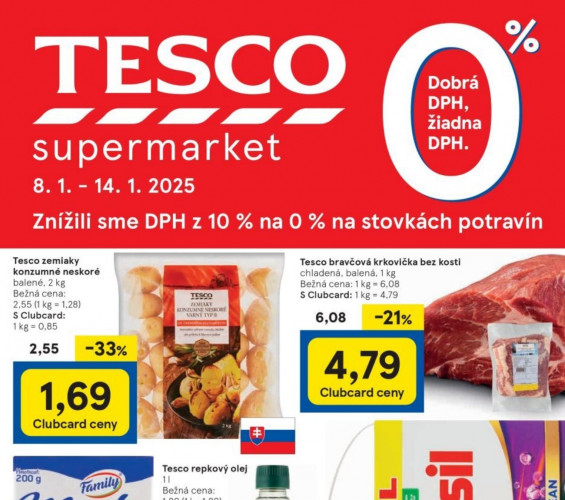 Tesco - Leták Tesco Supermarkety od 08.01.2025